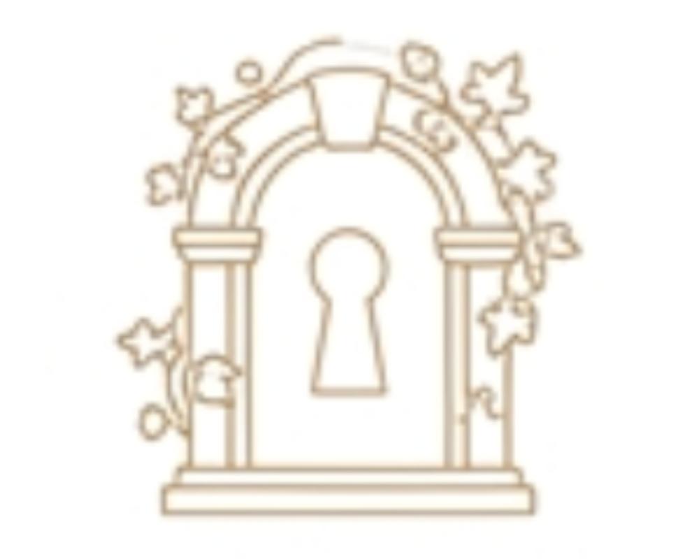 silueta en dibujo de una chapa de puerta antigua