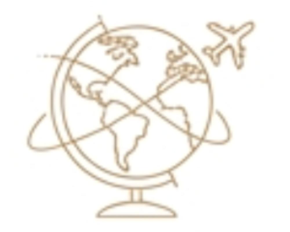 vector de un globo terraqueo con un avión. 